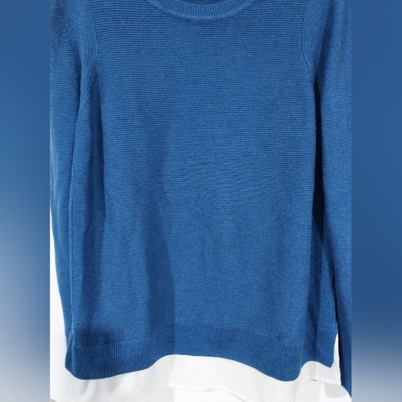 Hilary Radley Blue Crew Neckline Long Sleeve Sweater in Size XL - Picture 4 of 14